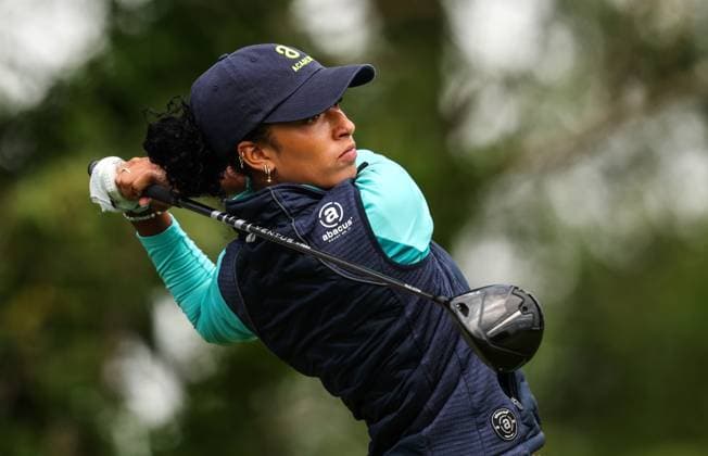 2024 KPMG Women s Irish Open, Carton House, Kildare 29 8 2024 Roisin Scanlon tees off on the 3rd Roisin Scanlon tees off on the 3rd 29 8 2024  Copyright: x INPHO BenxBradyx BB4_8744
