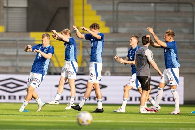 240829 Players of Molde during warmup ahead off the UEFA Europa League playoff between Elfsborg and Molde on August 29, 2024 in Boras. Photo: Jörgen Jarnberger BILDBYRAN COP 112 JJ0394 fotboll football soccer fotball uefa europa league playoff elfsborg molde bbeng Copyright: JÖRGENxJARNBERGER BB240829JJ001