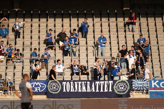 240829 Supporters of Molde in the stands during warmup ahead off the UEFA Europa League playoff between Elfsborg and Molde on August 29, 2024 in Boras. Photo: Jörgen Jarnberger BILDBYRAN COP 112 JJ0394 fotboll football soccer fotball uefa europa league playoff elfsborg molde bbeng Copyright: JÖRGENxJARNBERGER BB240829JJ013