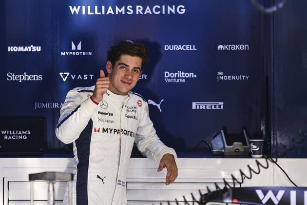 COLAPINTO Franco (arg), Williams Racing FW46, portrait during the Formula 1 Pirelli Gran Premio d’Italia 2024, Italian Grand Prix 2024, 16th round of the 2024 Formula One World Championship, WM, Weltmeisterschaft from August 30 to September 1, 2024 on the Autodromo Nazionale Monza, in Monza, Italy - F1 - ITALIAN GRAND PRIX 2024 DPPI Panoramic  240829_R16_ITALIA_DP_EA013995