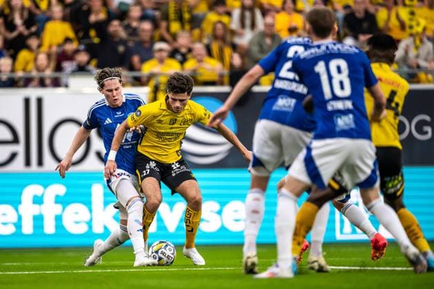 240829 Besfort Zeneli of Elfsborg and Mathias Fjortoft Lovik of Molde during the UEFA Europa League playoff between Elfsborg and Molde on August 29, 2024 in Boras. Photo: Jörgen Jarnberger BILDBYRAN COP 112 JJ0394 fotboll football soccer fotball uefa europa league playoff elfsborg molde bbeng Copyright: JÖRGENxJARNBERGER BB240829JJ020