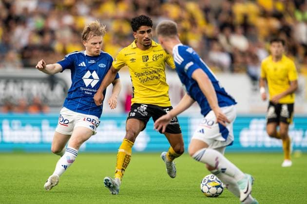 240829 Mats Möller Dahli of Molde and Ahmed Qasem of Elfsborg during the UEFA Europa League playoff between Elfsborg and Molde on August 29, 2024 in Boras. Photo: Jörgen Jarnberger BILDBYRAN COP 112 JJ0394 fotboll football soccer fotball uefa europa league playoff elfsborg molde bbeng Copyright: JÖRGENxJARNBERGER BB240829JJ026