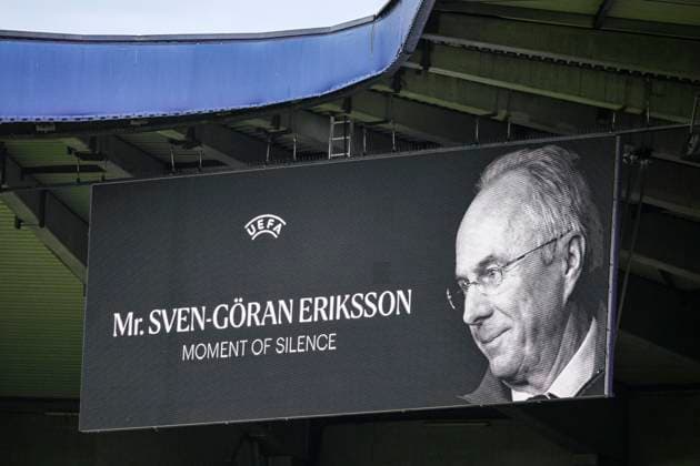 Picture shows a minute of silence for Mr SVen-Goran Erikson before a soccer game between Belgian RSC Anderlecht and Belarusian FC Dinamo Minsk, Thursday 29 August 2024 in Brussels, the return leg of the play-offs for the UEFA Europa League competition. Anderlecht won the first leg 0-1. TOM GOYVAERTS TomxGoyvaerts  x99326520x
