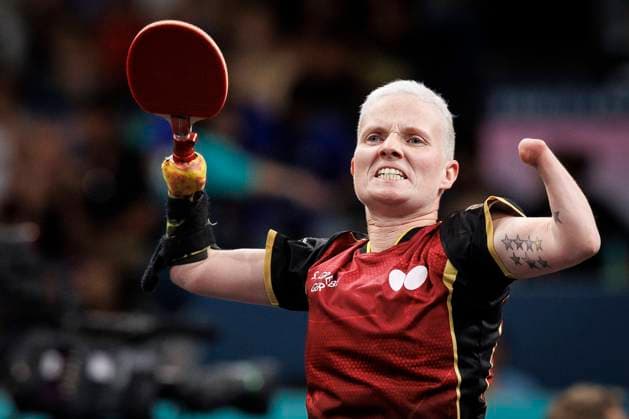 Bilder des Jahres 2024, Sport 08 August Sport Themen der Woche KW35 Sport Bilder des Tages Paralympics (Para Tischtennis); Paris, 29.08.2024 GREBE Stephanie (6 GER Para Tischtennis) freut sich über den Finaleinzug mit Doppel-Partnerin WOLF Juliane (8 GER Para Tischtennis), nicht im Bild; Paralympics (Para Tischtennis) am 29.08.2024 in der South Paris Arena 4 in Paris (Frankreich). *** Paralympics Para Table Tennis Paris, 29 08 2024 GREBE Stephanie 6 GER Para Table Tennis is happy about reaching the final with doubles partner WOLF Juliane 8 GER Para Table Tennis , not in the picture Paralympics Para Table Tennis on 29 08 2024 in the South Paris Arena 4 in Paris France Copyright: xBEAUTIFULxSPORTS AxelxKohringx