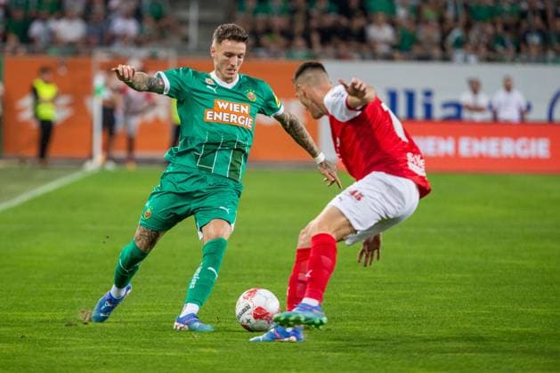 SOCCER - UEFA EL, Rapid vs Braga VIENNA,AUSTRIA,29.AUG.24 - SOCCER - UEFA Europa League, qualification, SK Rapid Wien vs Sporting Club de Braga. Image shows Bendeguz Bolla (Rapid).  GEPAxpictures xPhilippxBrem