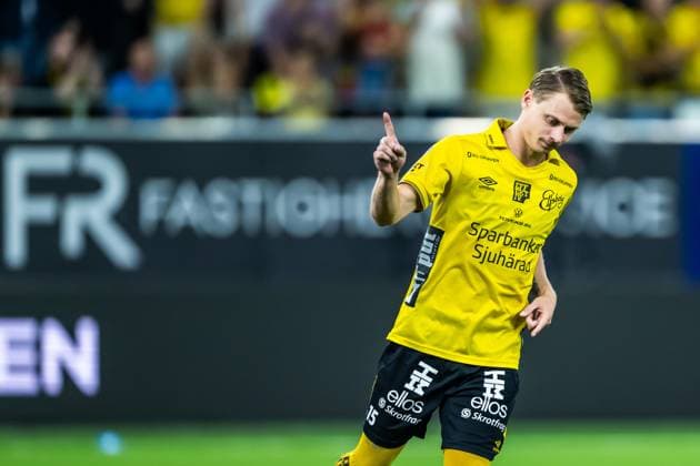 240829 Simon Hedlund of Elfsborg celebrates during the UEFA Europa League playoff between Elfsborg and Molde on August 29, 2024 in Boras. Photo: Jörgen Jarnberger BILDBYRAN COP 112 JJ0394 fotboll football soccer fotball uefa europa league playoff elfsborg molde bbeng jubel Copyright: JÖRGENxJARNBERGER BB240829JJ046