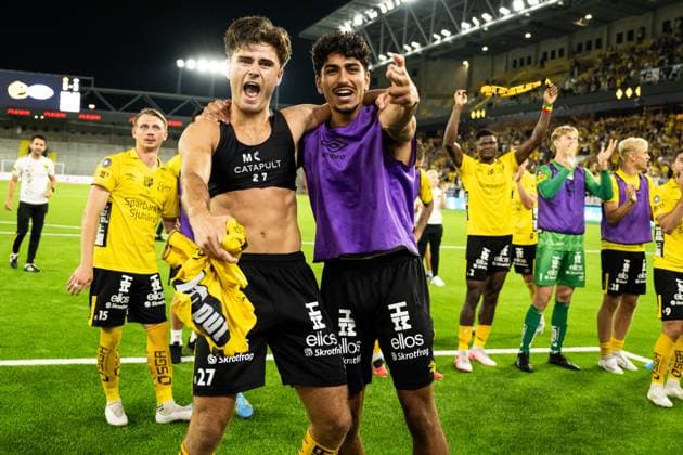 240829 Players of Elfsborg celebrate after the UEFA Europa League playoff between Elfsborg and Molde on August 29, 2024 in Boras. Photo: Jörgen Jarnberger BILDBYRAN COP 112 JJ0394 fotboll football soccer fotball uefa europa league playoff elfsborg molde bbeng celebrate Copyright: JÖRGENxJARNBERGER BB240829JJ057