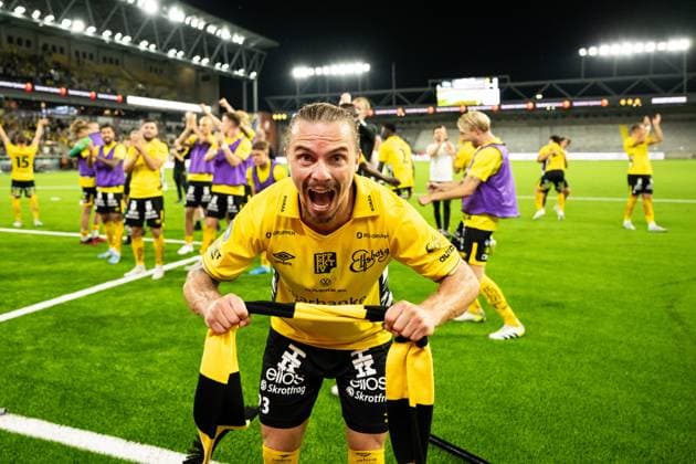 Sport Bilder des Tages 240829 Niklas Hult of Elfsborg celebrate after the UEFA Europa League playoff between Elfsborg and Molde on August 29, 2024 in Boras. Photo: Jörgen Jarnberger BILDBYRAN COP 112 JJ0394 fotboll football soccer fotball uefa europa league playoff elfsborg molde bbeng celebrate Copyright: JÖRGENxJARNBERGER BB240829JJ060