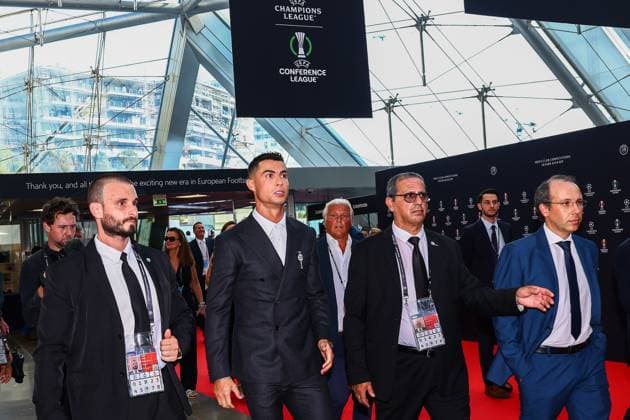 29th of August 2024 - UEFA CHAMPIONS LEAGUE KICK OFF 2024 2025 - DRAW LOTTERY WITH AI - FORUM GRIMALDI ronaldo (cristiano) before the UEFA draw Lottery MONACO MONACO Copyright: xSPORTPIXPRESSx xFREDxPORCUx