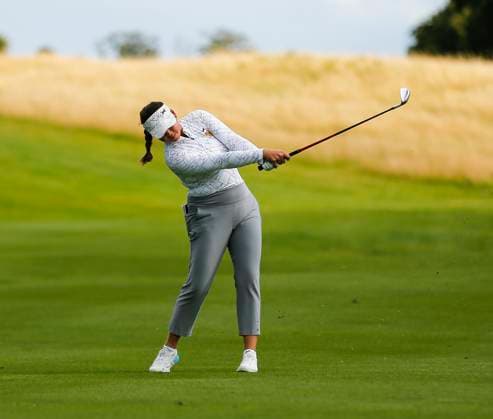 29th August 2024; The O& x2019;Meara Course at Carton House, Maynooth, County Kildare, Ireland; KPMG Womens Irish Open Golf, Round 1; Trichat Cheenglab (TSA) plays her second shot from the 5th fairway  ActionPlus12686877 PeterxFitzpatrick