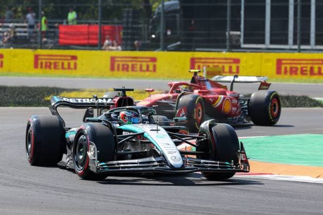 Testfahrer Andrea Kimi Antonelli (Mercedes-AMG) in der Schikane Prima Variante, 1 Freies Training, Grosser Preis von Italien, Motorsport, Herren, Formel 1, 30.08.2024 Monza Lombardei Italien