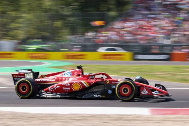 Charles Leclerc (Scuderia Ferrari HP) in der Schikane Prima Variante, 1 Freies Training, Grosser Preis von Italien, Motorsport, Herren, Formel 1, 30.08.2024 Monza Lombardei Italien