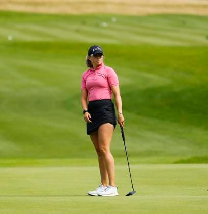 30th August 2024; The O& x2019;Meara Course at Carton House, Maynooth, County Kildare, Ireland; KPMG Womens Irish Open Golf, Round 2; Corinne Viden (SWE) reacts to just misses her putt on the 17th green  ActionPlus12687039 PeterxFitzpatrick
