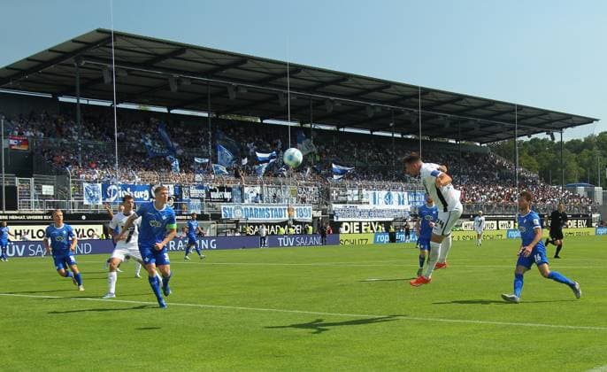 31.08.2024, xmohx, Fussball 2.Bundesliga, SV Elversberg - SV Darmstadt 98 emspor, v.l. Luca Schnellbacher (SV Elversberg) celebrate the goal, Der Torjubel zum 1:0 (DFL DFB REGULATIONS PROHIBIT ANY USE OF PHOTOGRAPHS as IMAGE SEQUENCES and or QUASI-VIDEO) Elversberg