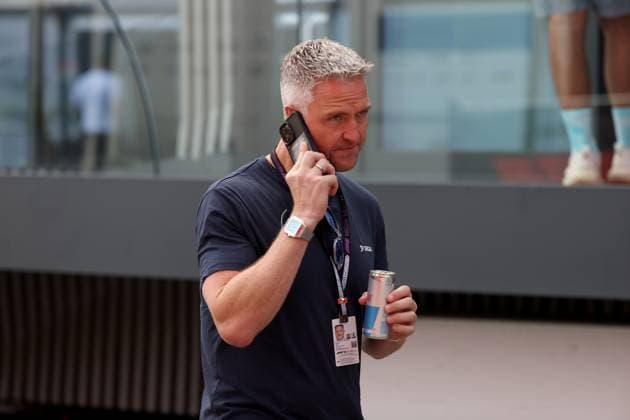 31.08.2024, xsvx, Motorsport FIA Formel 1, Großer Preis von Italien 2024 emspor, v.l. TV-Experte Ralf Schumacher trinkt Red Bull (FIA REGULATIONS PROHIBIT ANY USE OF PHOTOGRAPHS as IMAGE SEQUENCES and or QUASI-VIDEO) Monza