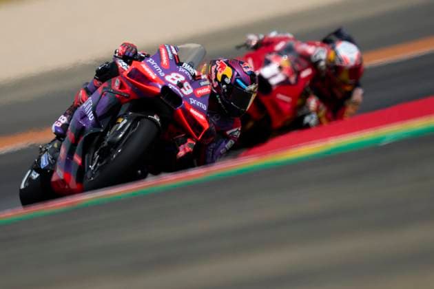 Sport Themen der Woche KW35 Sport Bilder des Tages MotoGP Of Aragon - Sprint Jorge Martin (89) of Spain and Prima Pramac Racing Ducati and Pedro Acosta (31) of Spain and Red Bull Gasgas Tech3 during the Sprint of the Gran Premio GoPro de Aragon at Motorland Aragon Circuit on August 31, 2024 in Alcaniz, Spain. Alcaniz Teruel Spain  Copyright: xJosexBretonx originalFilename:bretonhernandez-motogpof240831_npi5p.jpg