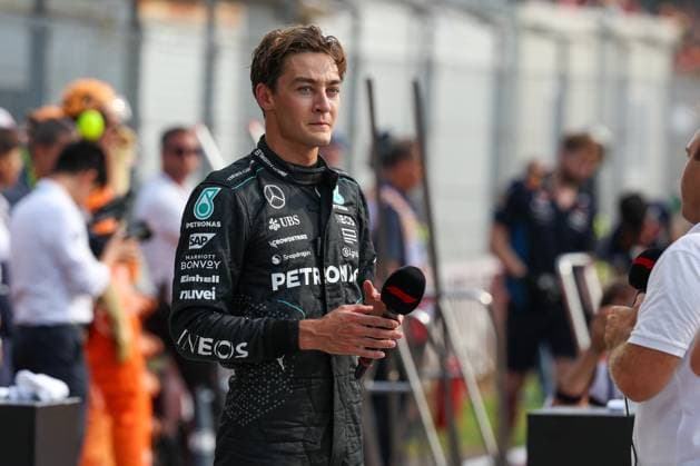 3 Startplatz George Russell (Mercedes-AMG) beim Rennen, Qualifying, Grosser Preis von Italien, Motorsport, Herren, Formel 1, 31.08.2024 Monza Lombardei Italien
