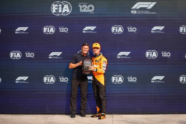 Javier Zanetti, 4 Lando Norris (GBR, McLaren Formula 1 Team), F1 Grand Prix of Italy at Autodromo Nazionale Monza on August 31, 2024 in Monza, Italy. (Photo by HOCH ZWEI) Monza Italy