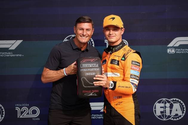 Javier Zanetti, 4 Lando Norris (GBR, McLaren Formula 1 Team), F1 Grand Prix of Italy at Autodromo Nazionale Monza on August 31, 2024 in Monza, Italy. (Photo by HOCH ZWEI) Monza Italy