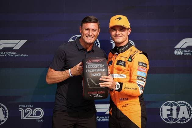Sport Themen der Woche KW35 Sport Bilder des Tages Javier Zanetti, 4 Lando Norris (GBR, McLaren Formula 1 Team), F1 Grand Prix of Italy at Autodromo Nazionale Monza on August 31, 2024 in Monza, Italy. (Photo by HOCH ZWEI) Monza Italy *** Javier Zanetti, 4 Lando Norris GBR, McLaren Formula 1 Team , F1 Grand Prix of Italy at Autodromo Nazionale Monza on August 31, 2024 in Monza, Italy Photo by HOCH ZWEI Monza Italy
