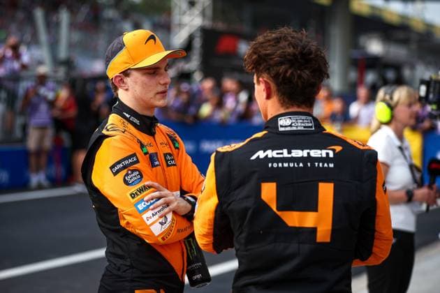 81 Oscar Piastri (AUS, McLaren Formula 1 Team), 4 Lando Norris (GBR, McLaren Formula 1 Team), F1 Grand Prix of Italy at Autodromo Nazionale Monza on August 31, 2024 in Monza, Italy. (Photo by HOCH ZWEI) Monza Italy