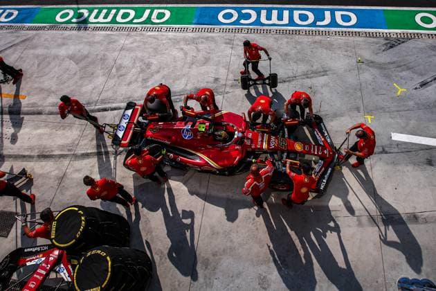 55 Carlos Sainz (ESP, Scuderia Ferrari HP), F1 Grand Prix of Italy at Autodromo Nazionale Monza on August 31, 2024 in Monza, Italy. (Photo by HOCH ZWEI) Monza Italy