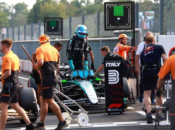 63 George Russell (GBR, Mercedes-AMG Petronas F1 Team), F1 Grand Prix of Italy at Autodromo Nazionale Monza on August 31, 2024 in Monza, Italy. (Photo by HOCH ZWEI) Monza Italy