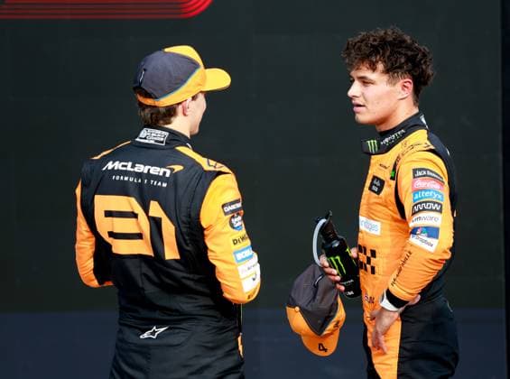 81 Oscar Piastri (AUS, McLaren Formula 1 Team), 4 Lando Norris (GBR, McLaren Formula 1 Team), F1 Grand Prix of Italy at Autodromo Nazionale Monza on August 31, 2024 in Monza, Italy. (Photo by HOCH ZWEI) Monza Italy