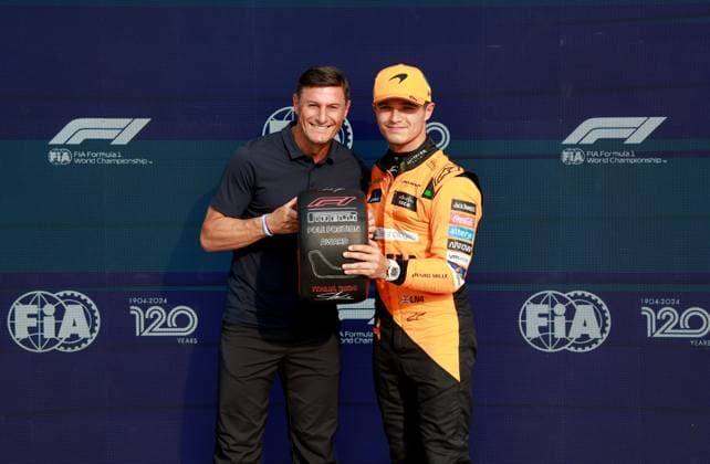 Javier Zanetti, 4 Lando Norris (GBR, McLaren Formula 1 Team), F1 Grand Prix of Italy at Autodromo Nazionale Monza on August 31, 2024 in Monza, Italy. (Photo by HOCH ZWEI) Monza Italy