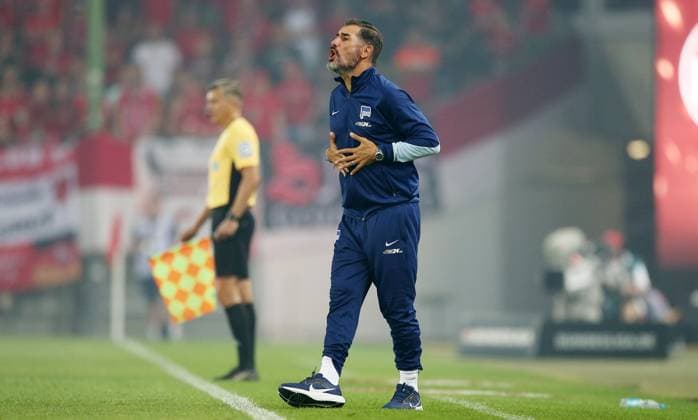 Cristian Fiel (Trainer, Hertba BSC Berlin) 31.08.2024, Fußball, 2. Bundesliga, FC Kaiserslautern - Hertha BSC Berlin, 4. Spieltag, Saison 2024 25, Fritz Walter Stadion, Kaiserslautern, Deutschland, Foto: Michael Deines PROMEDIAFOTO, ** DFB & DFL regulations prohibit any use of photographs as image sequences and or quasi-video. ** FC Kaiserslautern - Hertha BSC Berlin