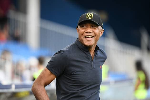Antoine KOMBOUARE, entraineur du FC Nantes lors de l’echauffement pour le match Montpellier Herault SC vs. FC Nantes pour la J3 de la Ligue 1 McDonald’s au Stade de la Mosson, le 31 aout 2024. FOOTBALL : Montpellier Herault SC vs. FC Nantes - Ligue McDonald?s - 31 08 2024 ValentinaClaret Panoramic 