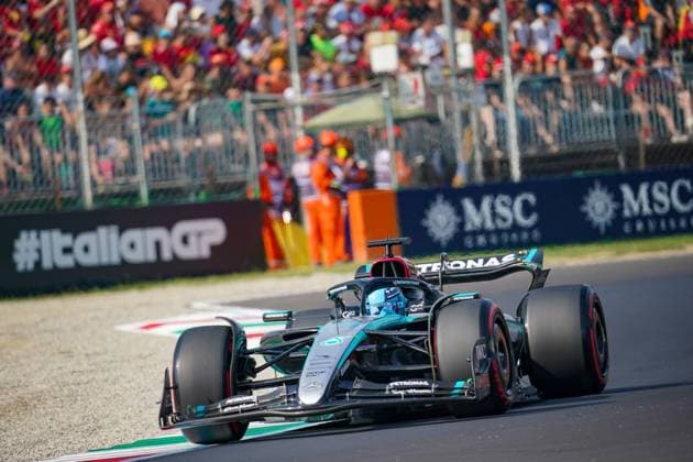 Formula 1 Pirelli Gran Premio D™Italia 2024 - Qualifying George Russell of the United Kingdom drives the (63) Mercedes-AMG PETRONAS F1 Team W15 during the qualifying of the Formula 1 Pirelli Gran Premio d™Italia 2024 in Monza, Italy, on August 31, 2024. Monza Monza Italy  Copyright: xLucaxRossinix originalFilename:rossini-formula1240831_npfk8.jpg