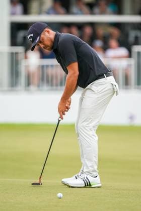 August 31, 2024, Atlanta, Georgia, USA: Xander Schauffele putts on the 18th green during the third round at the 2024 TOUR Championship at East Lake Golf Club. Atlanta USA - ZUMAw109 20240831_fap_w109_045 Copyright: xDebbyxWongx