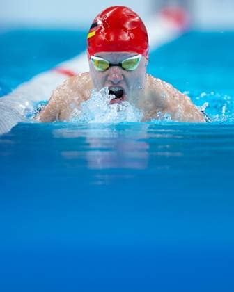 Sport Themen der Woche KW35 Sport Bilder des Tages Para Swimming - Paris 2024 Summer Paralympics Games: Day 4 Para Swimming - Paris 2024 Summer Paralympics Games: Day 4 Paris La Defense Arena PARIS, FRANCE - SEPTEMBER 01: Josia TOPF, date of birth 25.04.2003, place of birth Erlangen, startclass S3 SB3 SM3, before, during and after his 150 Individual Medley heat. Paris Paris La Defense Arena Frankreich