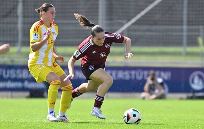 Sport Themen der Woche KW35 Sport Bilder des Tages 01.09.2024 - Fussball - Saison 2024 2025 - 2. Frauen - Fussball - Bundesliga - 01. Spieltag: 1. FC Nürnberg FCN ( Club Clubfrauen ) - FC Union Berlin FCU SVW - Sportfoto Zink - xwoxzix - Antonia-Johanna Halverkamps (29, 1. FC Union Berlin ) Jonna Brengel (17, 1. FC Nürnberg FCN ) *** 01 09 2024 Soccer Season 2024 2025 2 Women Soccer Bundesliga 01 Matchday 1 FC Nürnberg FCN Club Clubfrauen FC Union Berlin FCU SVW Sportfoto Zink xwoxzix Antonia Johanna Halverkamps 29, 1 FC Union Berlin Jonna Brengel 17, 1 FC Nürnberg FCN