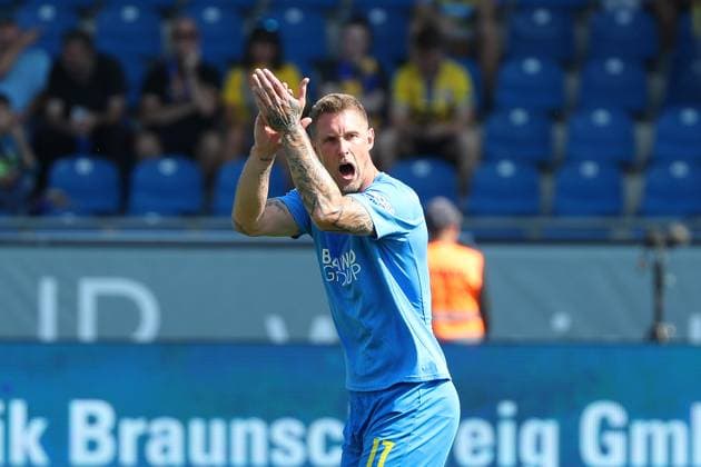 Braunschweig vs. Karlsruhe, 2. BL Braunschweig, 01.09.2024, FUßBALL - Eintracht Braunschweig vs. Karlsruher SC, 2. BL, Saison 2024 25. Sebastian Polter (Eintracht Braunschweig) Braunschweig
