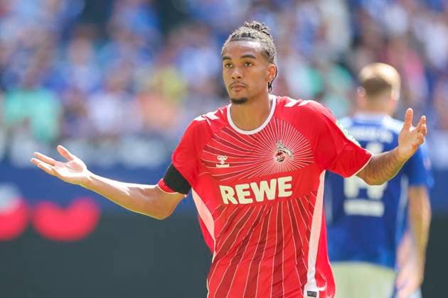 Damion Downs (1. FC Koeln) bejubelt seinen Treffer zum 0:1, 2. Bundesliga, FC Schalke 04 vs 1. FC Köln, Veltins-Arena am 01. September 2024 in Gelsenkirchen, Deutschland. (Foto von Marco Steinbrenner DeFodi Images) Damion Downs (1. FC Koeln) celebrates after scoring his teams first goal, 2. Bundesliga, FC Schalke 04 vs 1. FC Köln, Veltins-Arena, September 1, 2024 in Gelsenkirchen, Germany. (Photo by Marco Steinbrenner DeFodi Images) DFB DFL REGULATIONS PROHIBIT ANY USE OF PHOTOGRAPHS AS IMAGE SEQUENCES AND OR QUASI-VIDEO. Defodi-700_schalke_koeln_20240901_019
