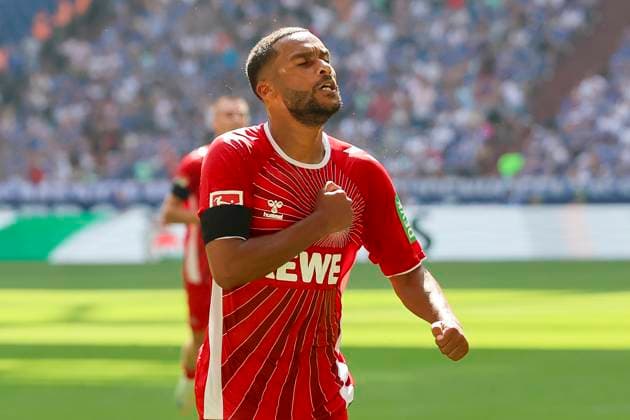 Linton Maina (1. FC Koeln) bejubelt seinen Treffer zum 0:2, 2. Bundesliga, FC Schalke 04 vs 1. FC Köln, Veltins-Arena am 01. September 2024 in Gelsenkirchen, Deutschland. (Foto von Marco Steinbrenner DeFodi Images) Linton Maina (1. FC Koeln) celebrates after scoring his teams second goal, 2. Bundesliga, FC Schalke 04 vs 1. FC Köln, Veltins-Arena, September 1, 2024 in Gelsenkirchen, Germany. (Photo by Marco Steinbrenner DeFodi Images) DFB DFL REGULATIONS PROHIBIT ANY USE OF PHOTOGRAPHS AS IMAGE SEQUENCES AND OR QUASI-VIDEO. Defodi-700_schalke_koeln_20240901_025