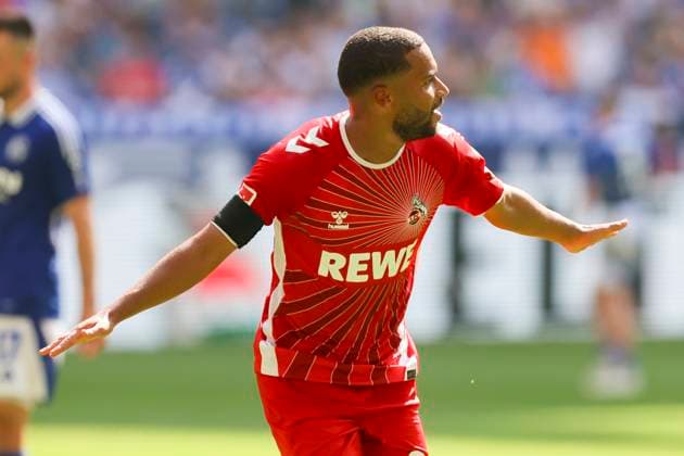 Linton Maina (1. FC Koeln) bejubelt seinen Treffer zum 0:2, 2. Bundesliga, FC Schalke 04 vs 1. FC Köln, Veltins-Arena am 01. September 2024 in Gelsenkirchen, Deutschland. (Foto von Marco Steinbrenner DeFodi Images) Linton Maina (1. FC Koeln) celebrates after scoring his teams second goal, 2. Bundesliga, FC Schalke 04 vs 1. FC Köln, Veltins-Arena, September 1, 2024 in Gelsenkirchen, Germany. (Photo by Marco Steinbrenner DeFodi Images) DFB DFL REGULATIONS PROHIBIT ANY USE OF PHOTOGRAPHS AS IMAGE SEQUENCES AND OR QUASI-VIDEO. Defodi-700_schalke_koeln_20240901_037