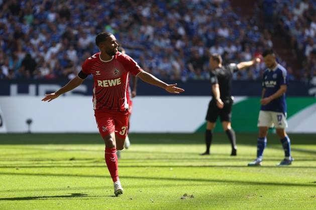 Linton Maina (1.FC Köln) freut sich über sein Tor zum 0:2 beim Spiel der 2. BL (Saison 2024 25) FC Schalke 04 - 1. FC Köln Copyright: Thomas Pakusch