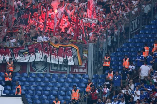 Fans des 1.FC Köln beim Spiel der 2. BL (Saison 2024 25) FC Schalke 04 - 1. FC Köln Copyright: Thomas Pakusch