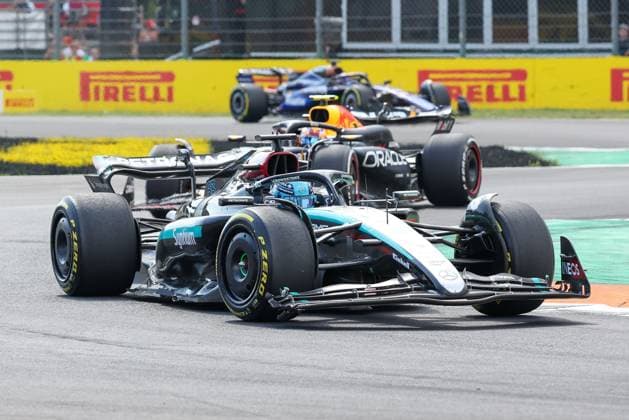 George Russell (Mercedes-AMG), Rennen, Grosser Preis von Italien, Motorsport, Herren, Formel 1, 01.09.2024 Monza Lombardei Italien