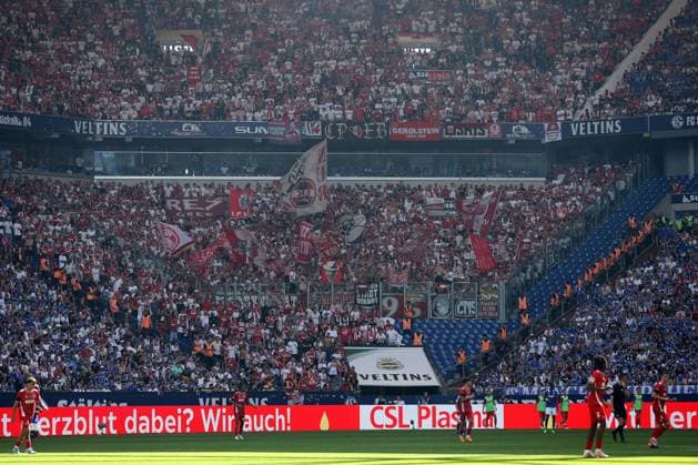 Fans des 1.FC Köln beim Spiel der 2. BL (Saison 2024 25) FC Schalke 04 - 1. FC Köln Copyright: Thomas Pakusch