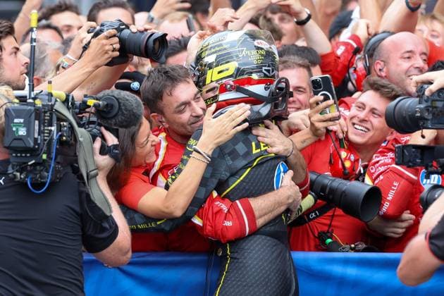 WInner, Sieger, Charles Leclerc (Scuderia Ferrari HP), Rennen, Grosser Preis von Italien, Motorsport, Herren, Formel 1, 01.09.2024 Monza Lombardei Italien