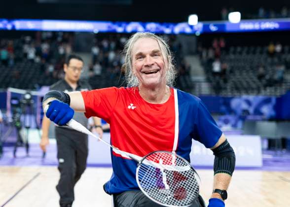 Sport Themen der Woche KW35 Sport Bilder des Tages PARIS, FRANCE - SEPTEMBER 01: Thomas WANDSCHNEIDER (GER), startclass WH1 reacts during the para badminton match at the men™s singles WH1 Semifinal of the Paris 2024 Summer Paralympic Games at Porte de la Chapelle Arena on September 01, 2024 in Paris, France. (Photo by Mika Volkmann) *** PARIS, FRANCE SEPTEMBER 01 Thomas WANDSCHNEIDER GER , startclass WH1 reacts during the para badminton match at the men™s singles WH1 Semifinal of the Paris 2024 Summer Paralympic Games at Porte de la Chapelle Arena on September 01, 2024 in Paris, France Photo by Mika Volkmann 202408027-20240908