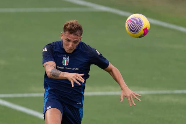 Fußball, Nationalteam Italien, Training Italy Training Session At Coverciano Mateo Retegui attends the Italian national team, Nationalteam training camp at Centro Tecnico Federale in Coverciano, Florence, Italy. Florence Italy  Copyright: xGiacomoxCosuax originalFilename:cosua-notitle240902_npz2o.jpg