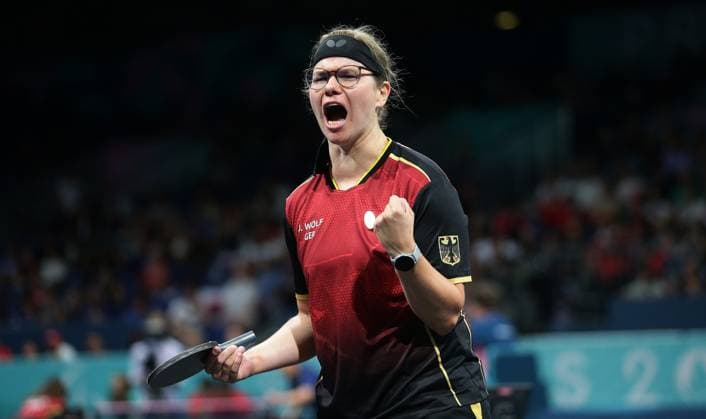 Sport Themen der Woche KW36 Paris , Paralympics , Tischtennis , Klasse WS8 , Juliane Wolf ( GER ) *** Paris , Paralympics , Table tennis , Class WS8 , Juliane Wolf GER
