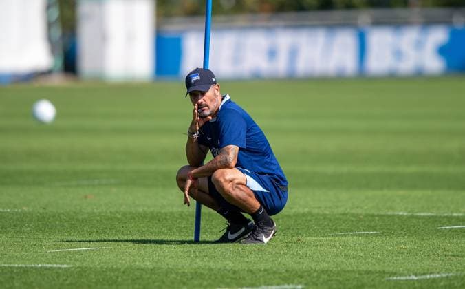 Fussball, Herren, Saison 2024 2025, 2. Bundesliga, Hertha BSC, Training, Trainer Cristian Fiel (Hertha BSC), 04.09. 2024,