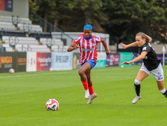 Borenhamwood, London, England, 4th September 2024: Rasheedat Buzado Ajibade (16 Atletico Madrid) during the UEFA Champions League Round 1 match between Atlectio Madrid and Rosenborg BK Kvinner on Wednesday 4th September 2024 at Meadow Park Stadium, Borenhamwood, London, England. (Claire Jeffrey SPP) Copyright: xClairexJeffrey SPPx spp-en-ClJe-MADRIDVROSENBORG-5