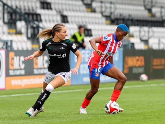 Borenhamwood, London, England, 4th September 2024: Rasheedat Buzado Ajibade (16 Atletico Madrid) during the UEFA Champions League Round 1 match between Atlectio Madrid and Rosenborg BK Kvinner on Wednesday 4th September 2024 at Meadow Park Stadium, Borenhamwood, London, England. (Claire Jeffrey SPP) Copyright: xClairexJeffrey SPPx spp-en-ClJe-CJ-SPP-FOOTBALL-ATLvROS004